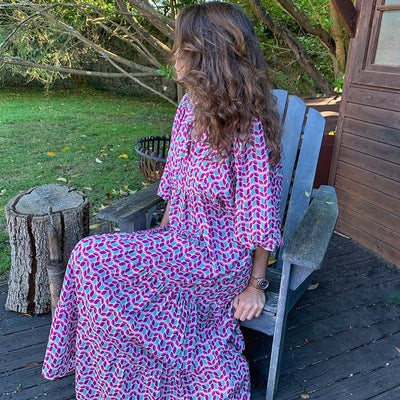 Bella™ - Mediterranes Maxikleid mit V-Ausschnitt