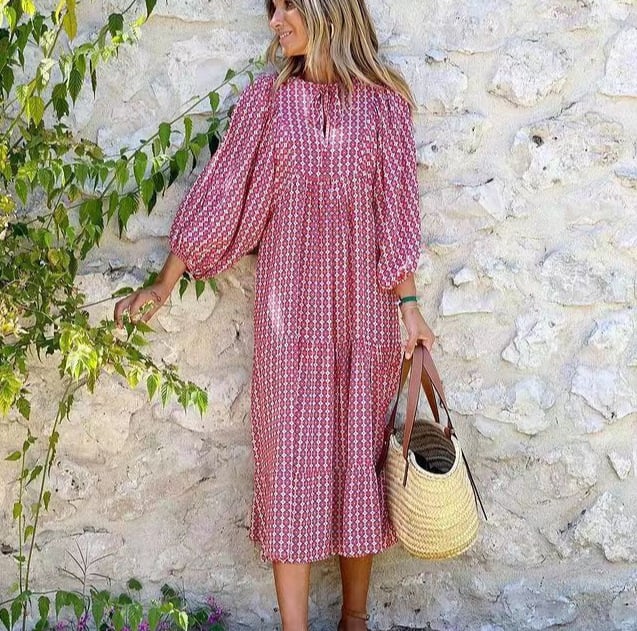 Bella™ - Mediterranes Maxikleid mit V-Ausschnitt